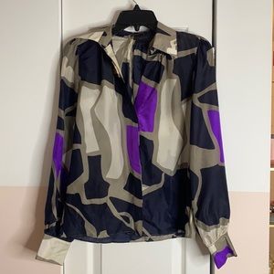 Theory Silk Pattern Blouse